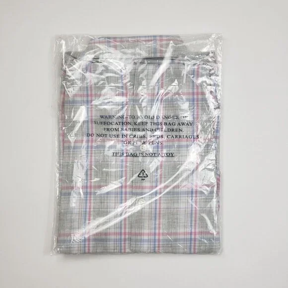 UNTUCKit Chasseles Cotton LS Shirt Lt Blue Green Pink Plaid Womens 0 Regular Fit - Picture 11 of 16